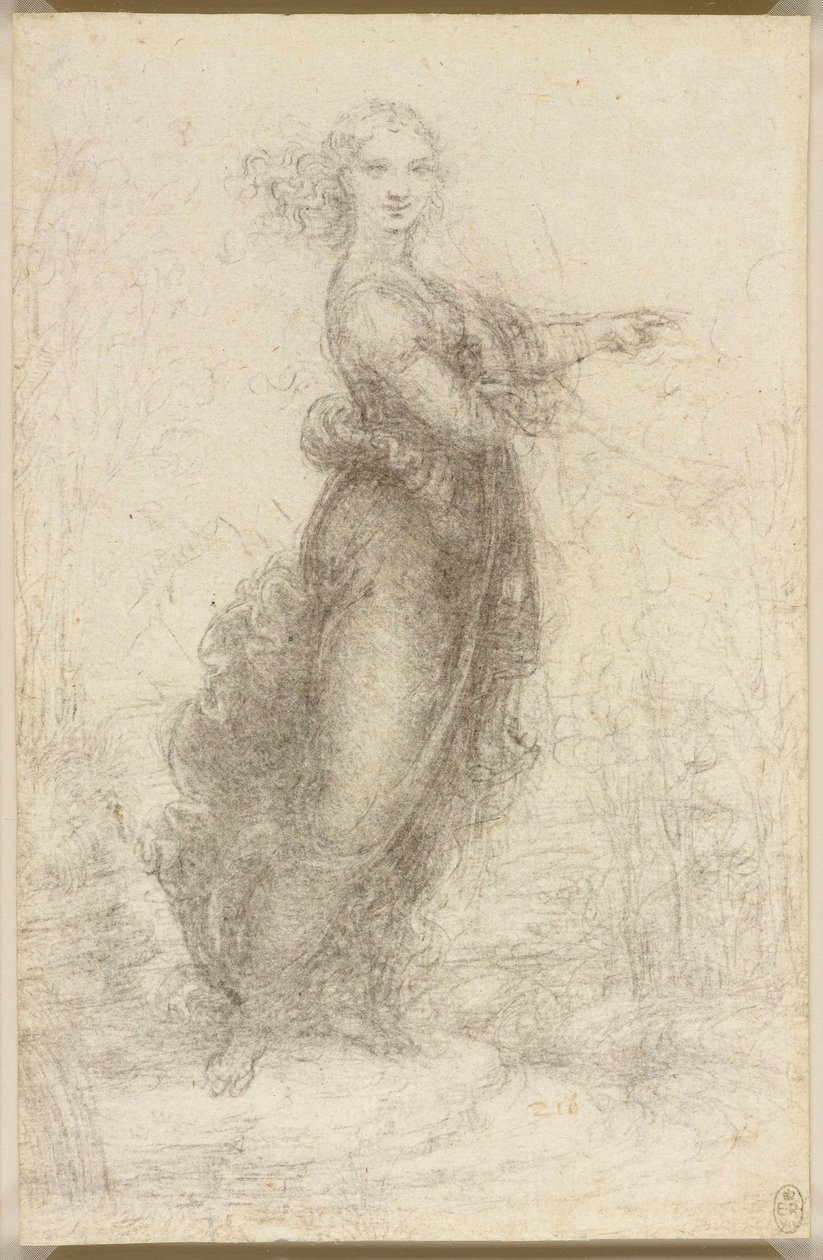 Eine Frau in einer Landschaft von Leonardo da Vinci