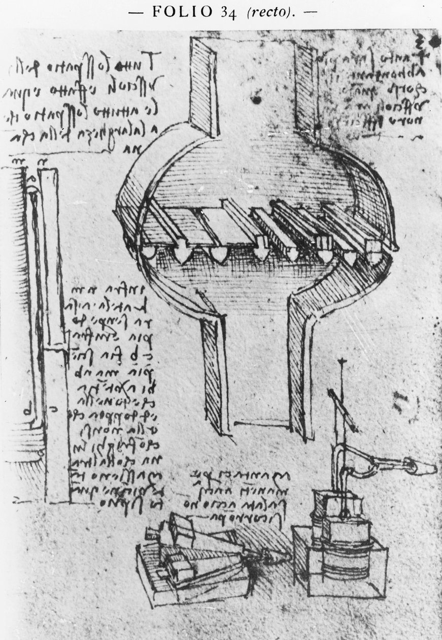 Fol. 34r aus Manuskript E, 1513-14 von Leonardo da Vinci