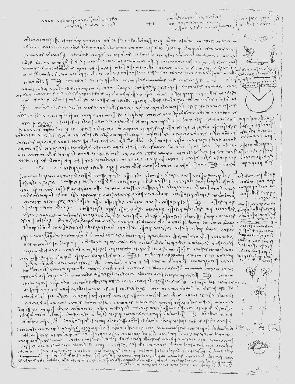 Seite aus dem Codex Leicester, 1508-12 von Leonardo da Vinci
