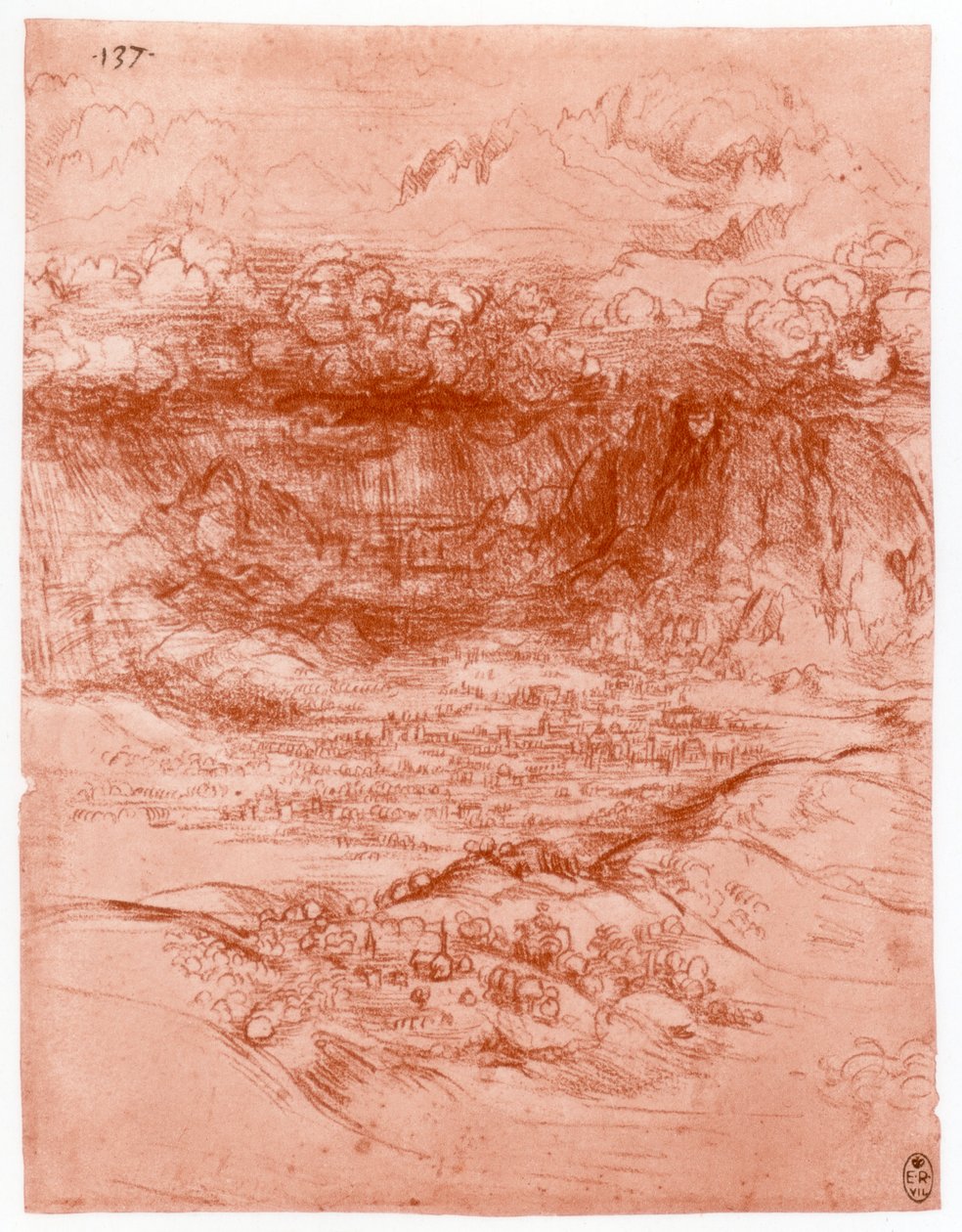 Sturm in den Alpen, um 1503-1505 von Leonardo da Vinci