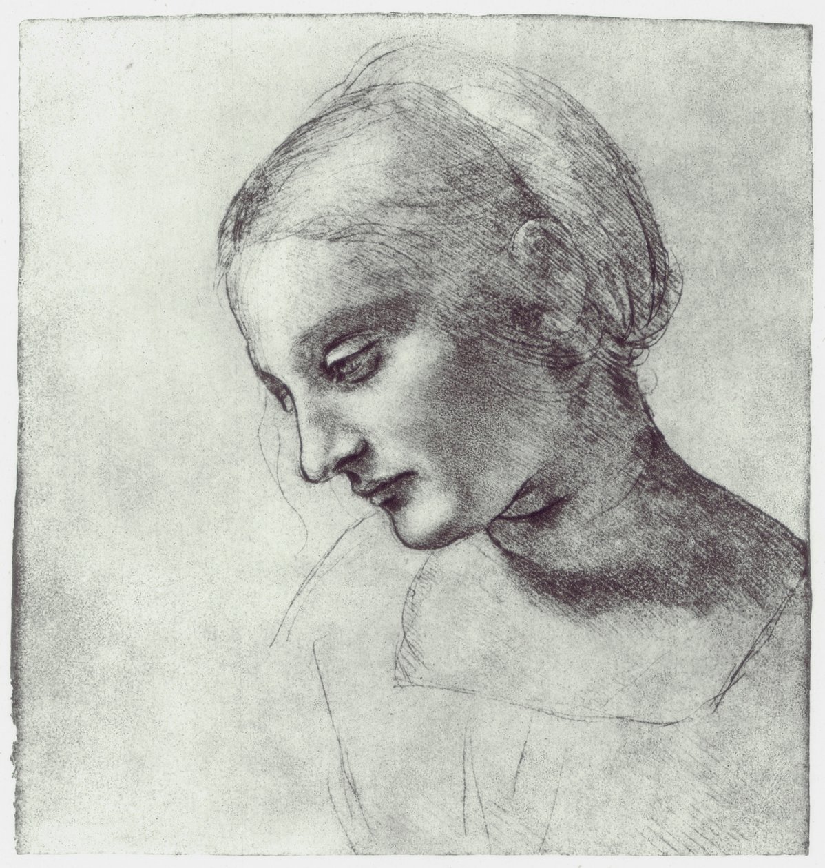 Der Kopf einer Madonna, ca. 1484-1486 von Leonardo da Vinci