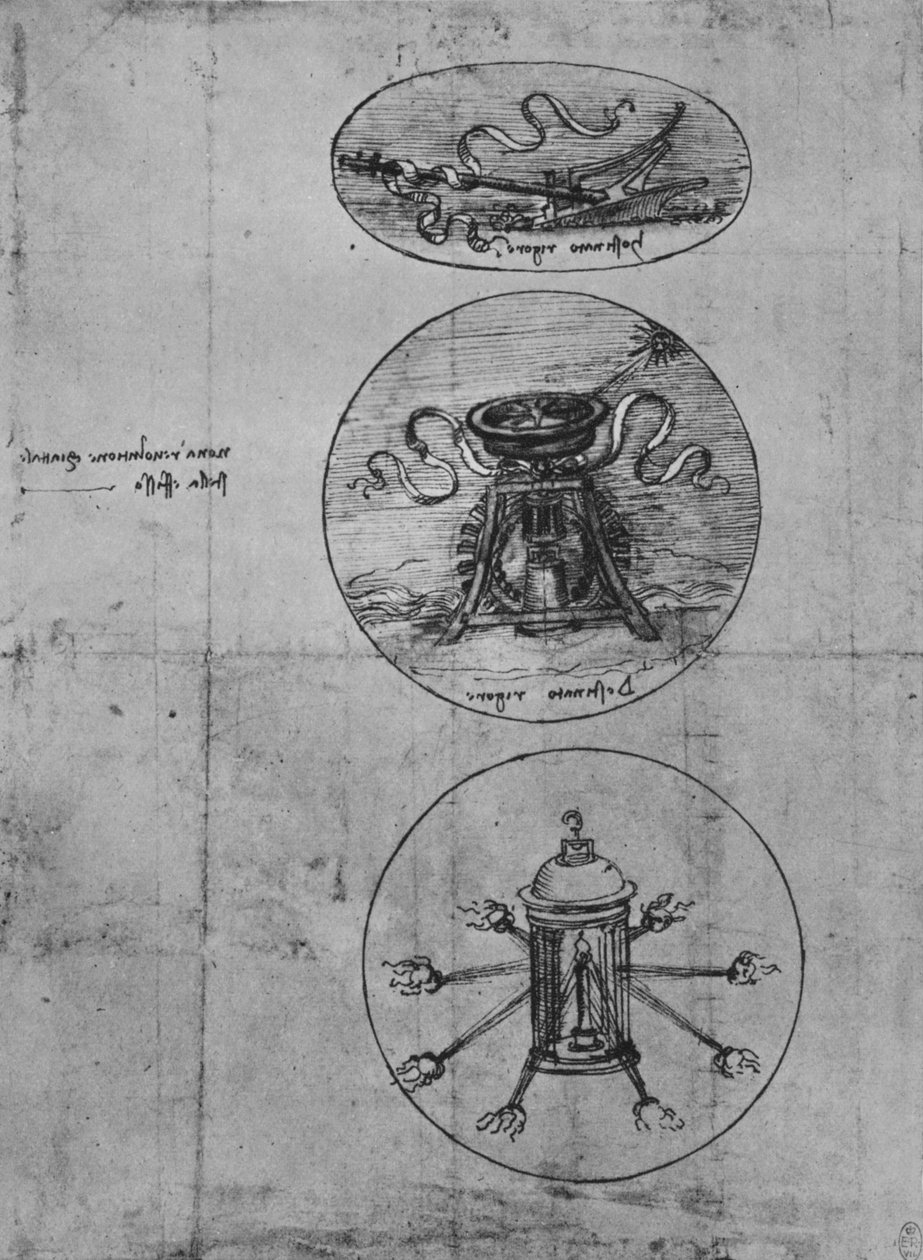 Drei Embleme von Leonardo da Vinci