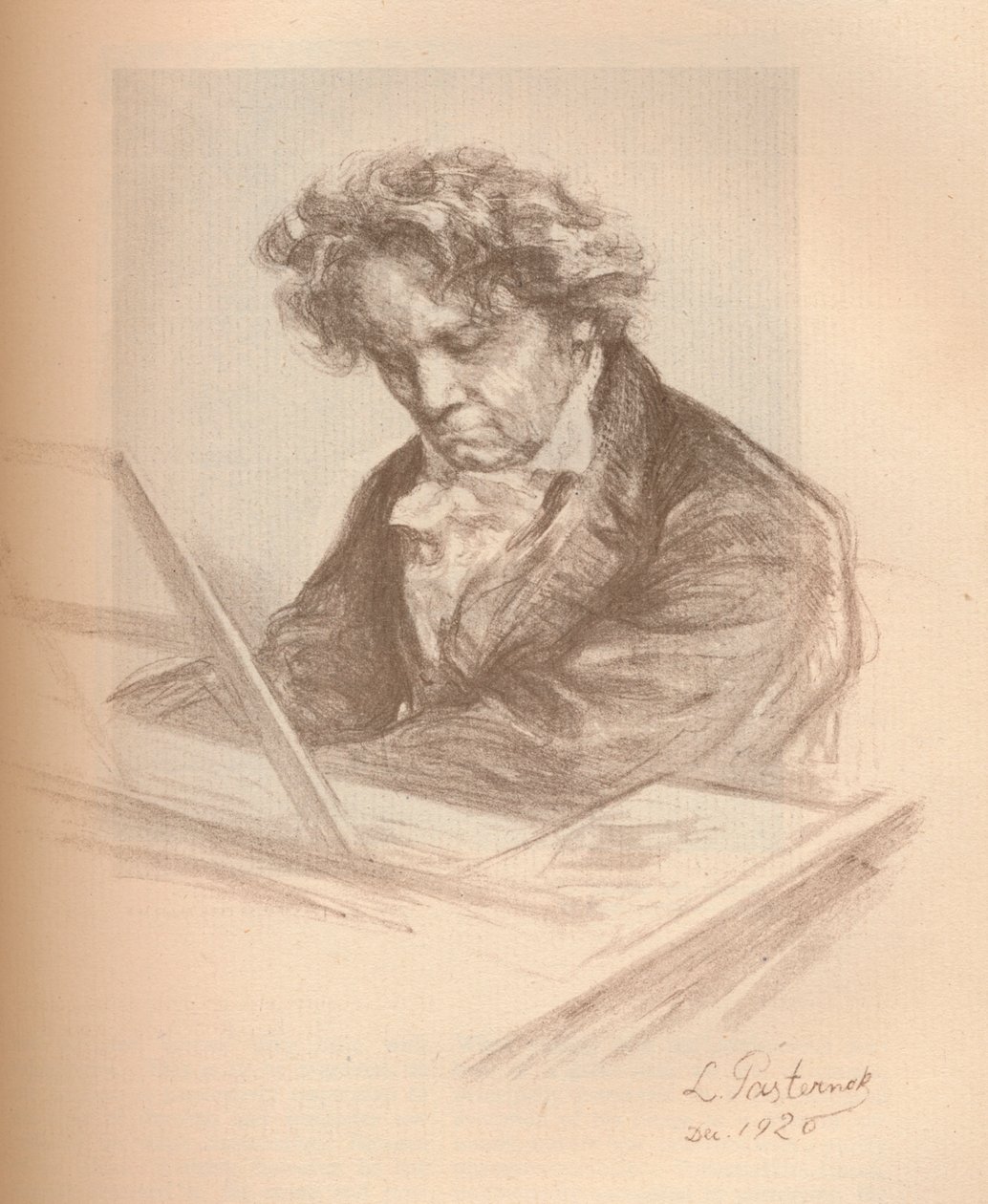 Porträt von Beethoven, 1920 von Leonid Osipovic Pasternak