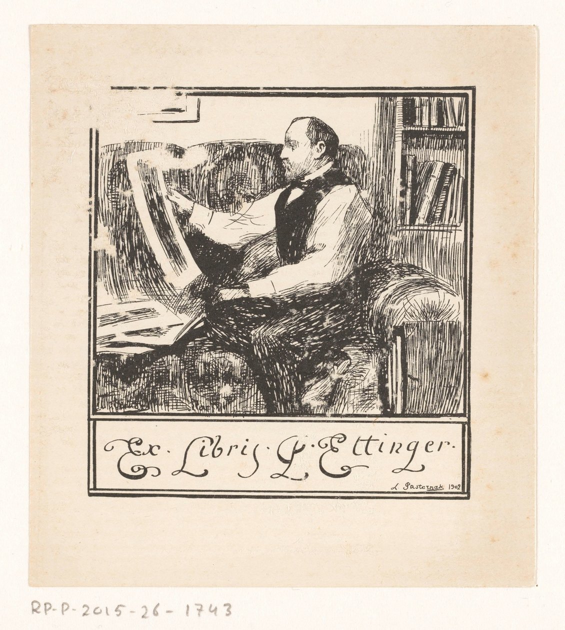 Ex Libris von Pawel Ettinger von Leonid Osipovisch Pasternak