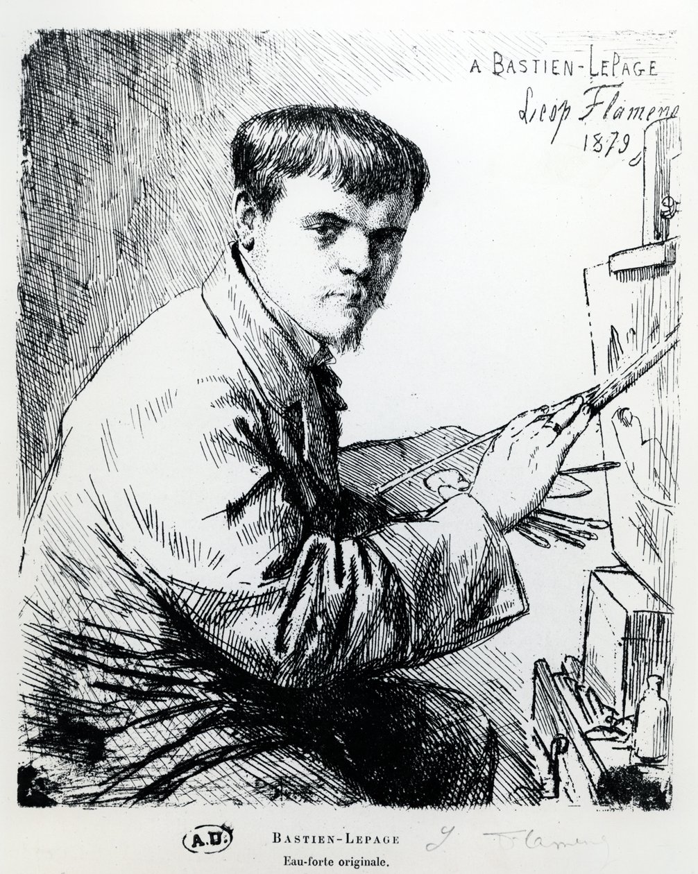 Porträt von Jules Bastien-Lepage, 1879 von Leopold Flameng