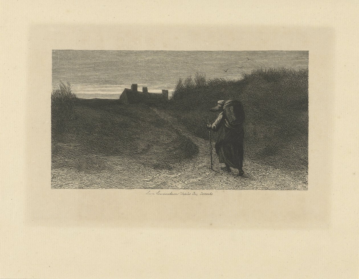 Wanderer in einer Dünenlandschaft von Leopold Lowenstam