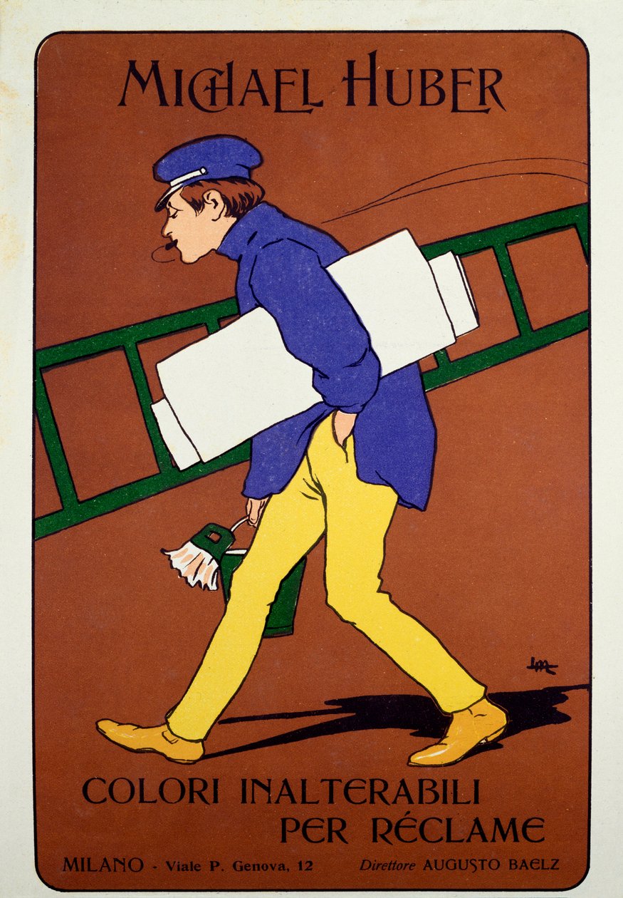 Werbeplakat für Michael Huber Farben von Leopoldo Metlicovitz