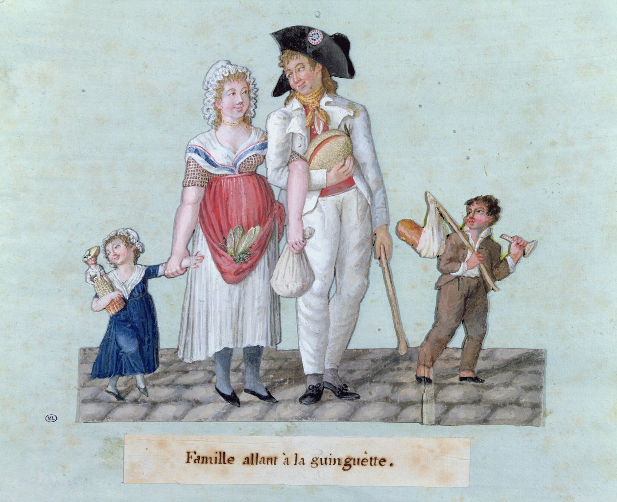Familie auf dem Weg zur 