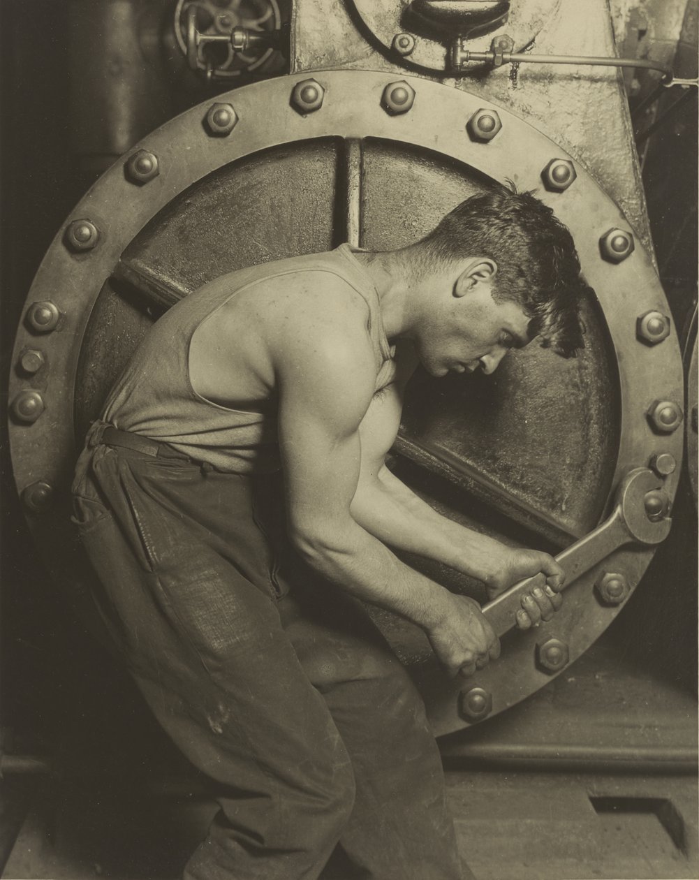 Mechaniker und Dampfpumpe, 1921 von Lewis Wickes Hine