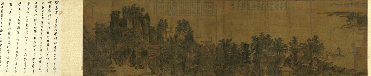 Intime Landschaft von Fluss und Bergen von Li Tang