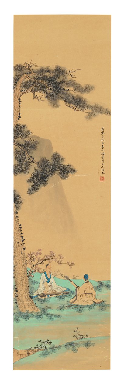 Zwei Musiker, 1758 von Li Wenyuan