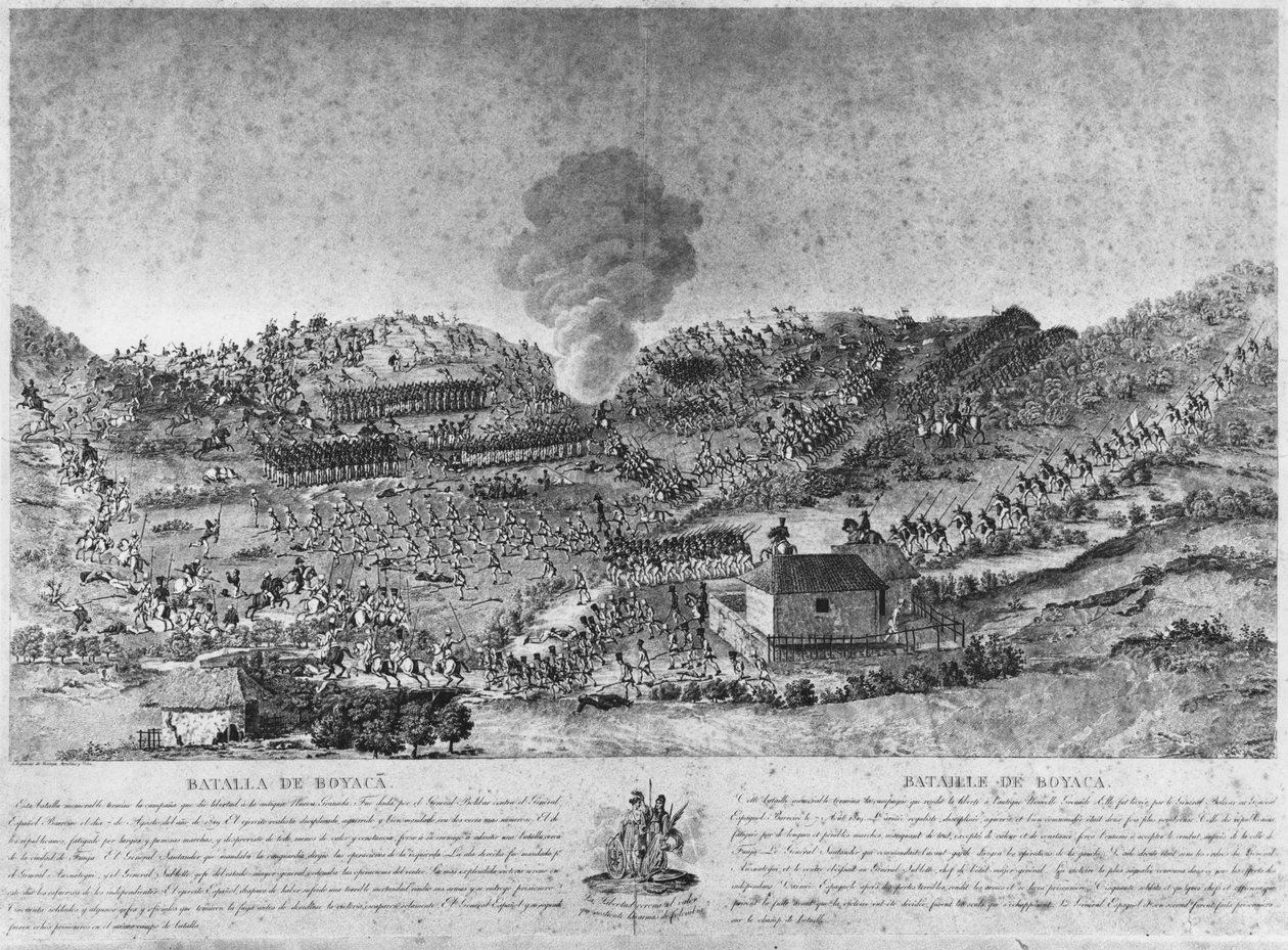 Schlacht von Boyacá (Stich) von Unbekannt Unbekannt