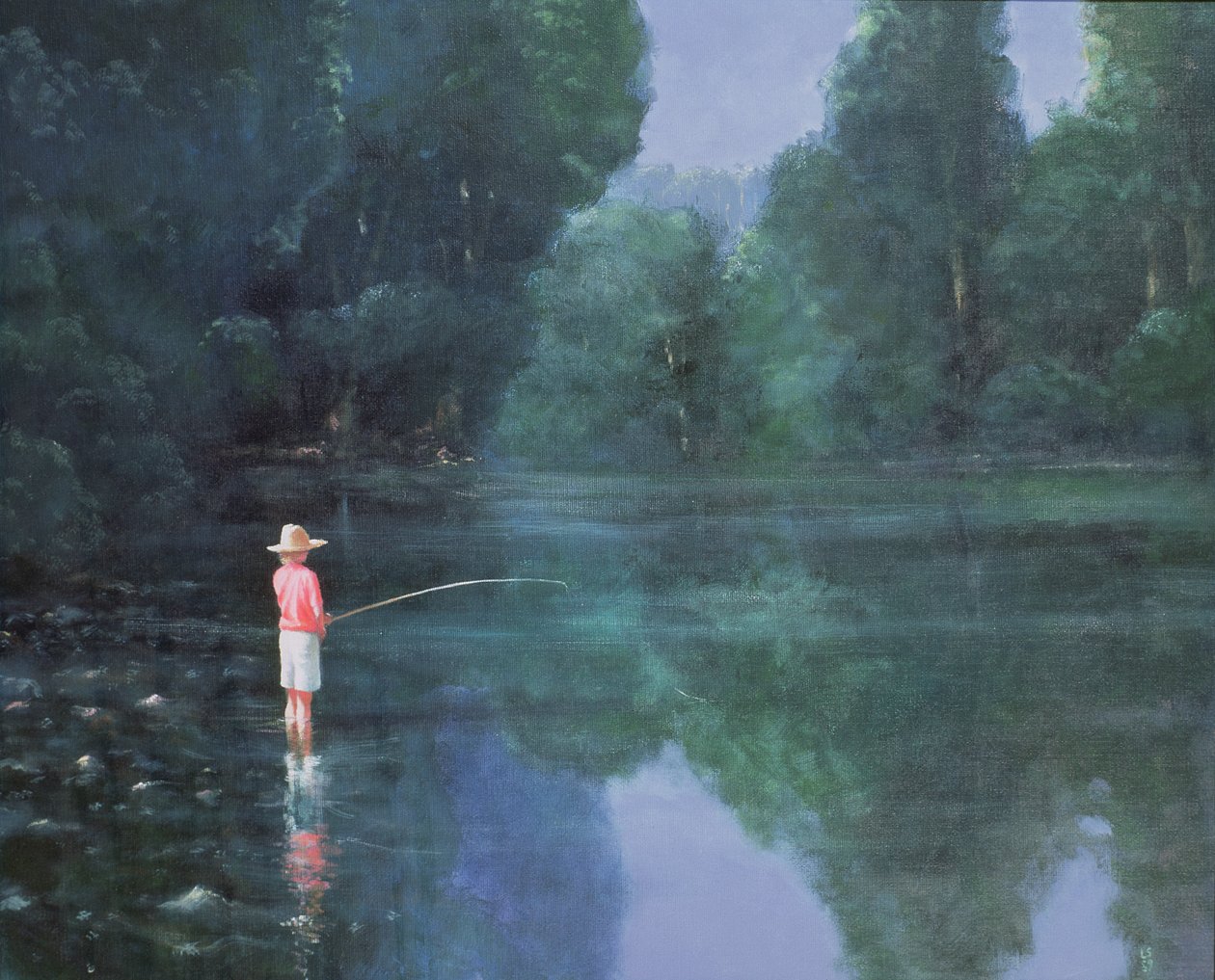 Kind beim Angeln, 1989 von Lincoln Seligman