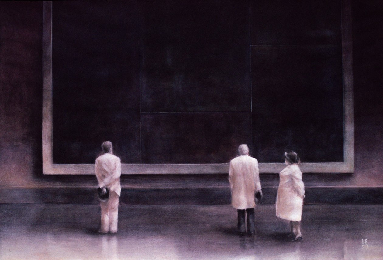 Menschen auf einer Ausstellung, 1990 von Lincoln Seligman