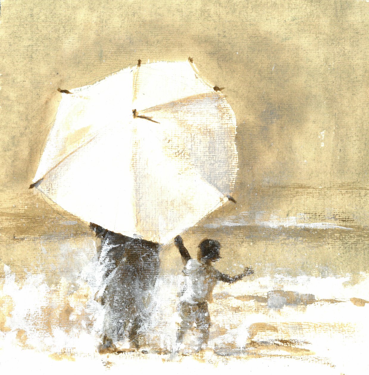 Regenschirm und Kind 2, 2015 von Lincoln Seligman