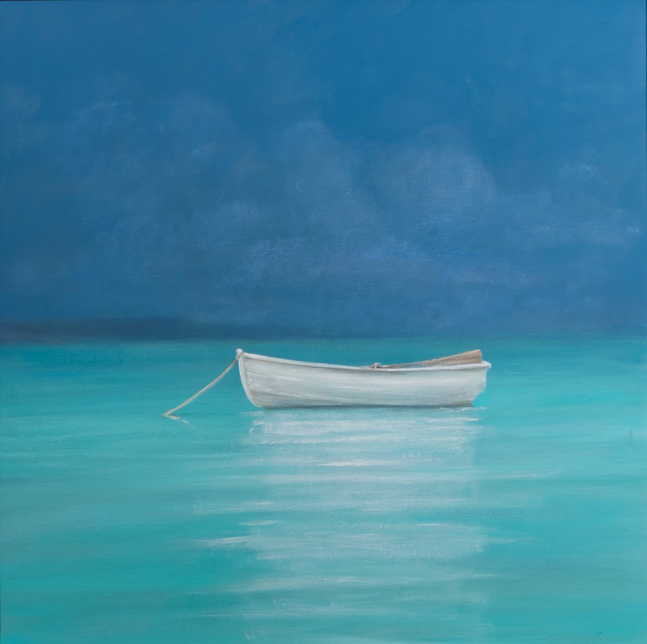 Weißes Boot, Kilifi 2012 von Lincoln Seligman
