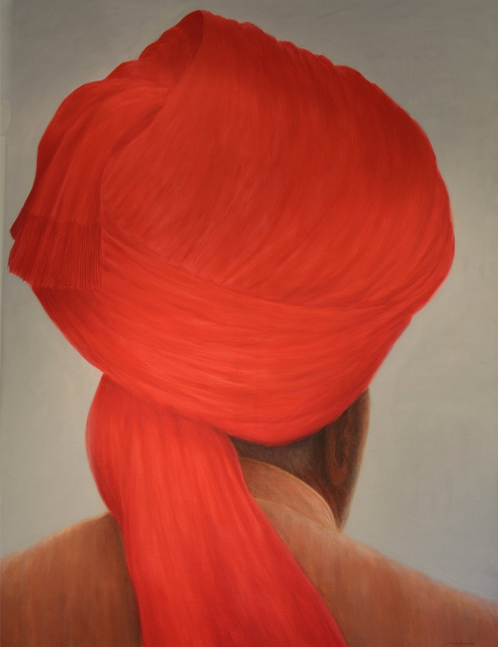 Großer roter Turban von Lincoln Seligman
