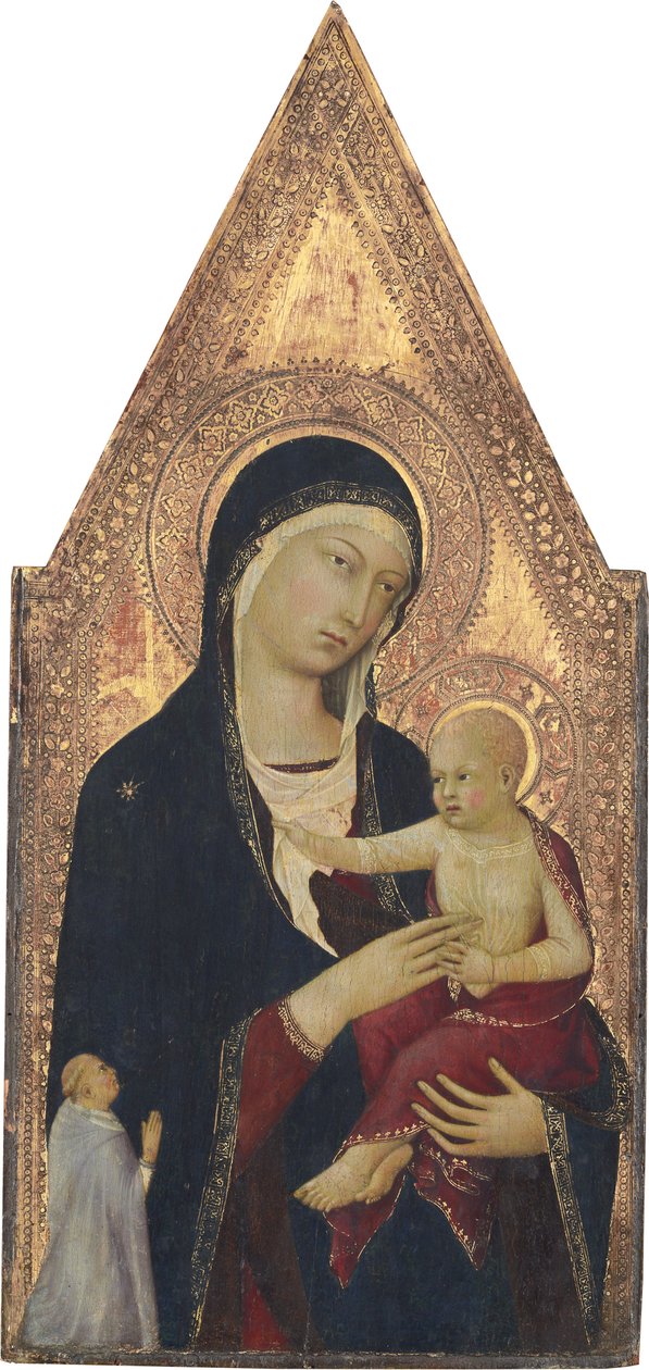 Madonna mit Kind und Stifter, 1325-30 von Lippo Memmi