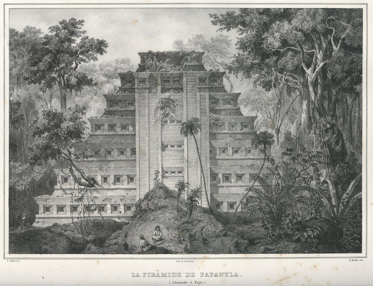 Die Pyramide von Papantla, Mexiko von Frederic Mialhe