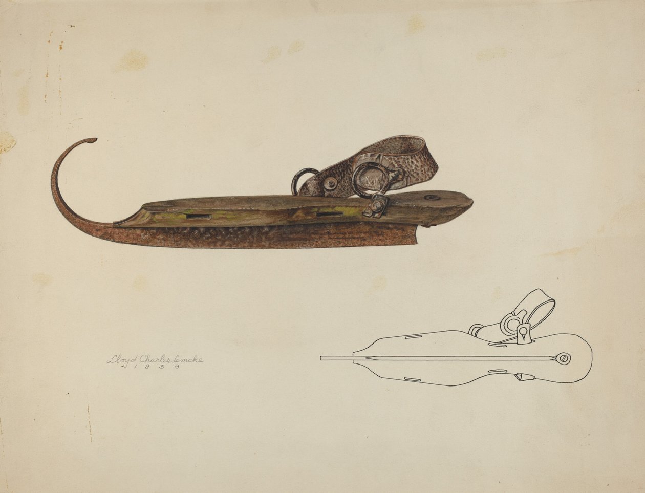 Schlittschuh, ca. 1938 von Lloyd Charles Lemcke
