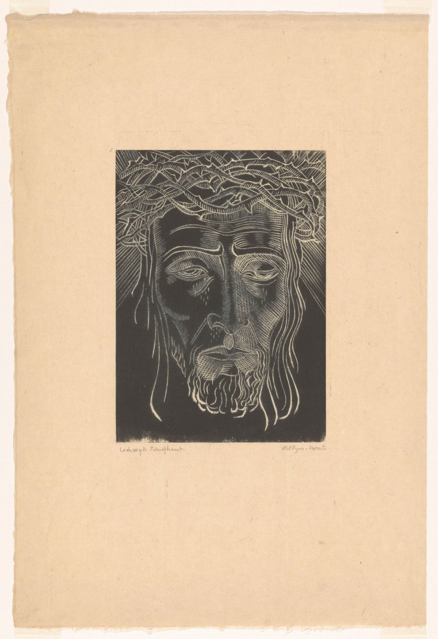 Christus mit Dornenkrone von Lodewijk Schelfhout (signed by artist)