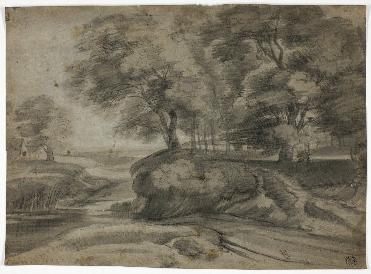 Flusslandschaft mit bewaldeten Ufern von Lodewijk de Vadder