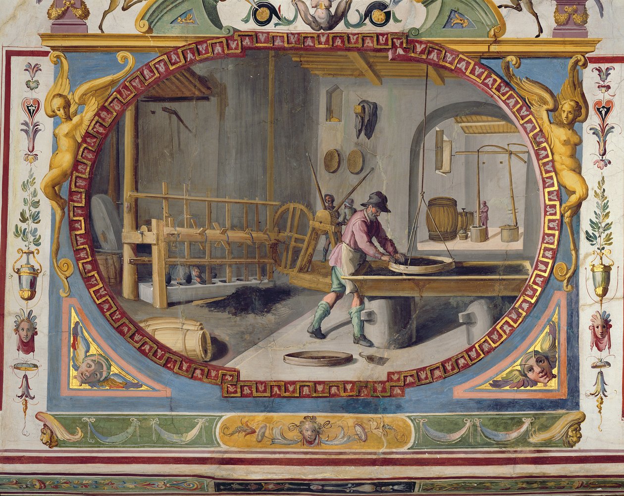 Die Herstellung von Schießpulver von Lodovico Buti