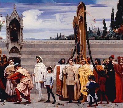 Cimabues Madonna in Prozession getragen von Frederic Leighton