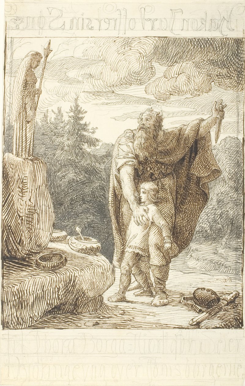 Hakon Jarl opfert seinen Sohn von Lorenz Frølich