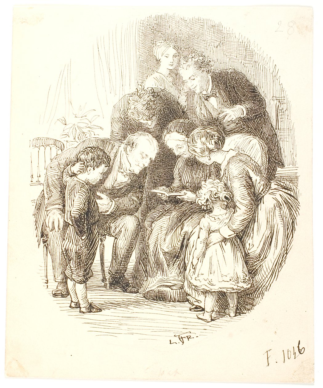 Vorlesen. Familiengruppe von Lorenz Frølich