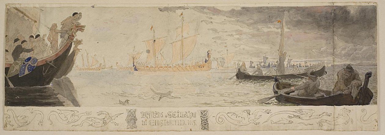 Knuds Segelfahrt nach England 1015 von Lorenz Frølich