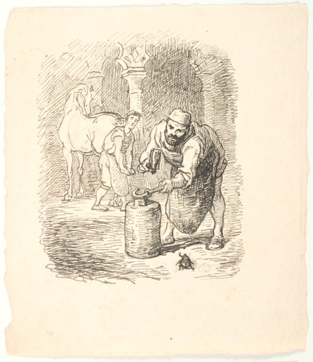 Entwurf für eine Illustration zu Skarnbassen von Lorenz Frølich