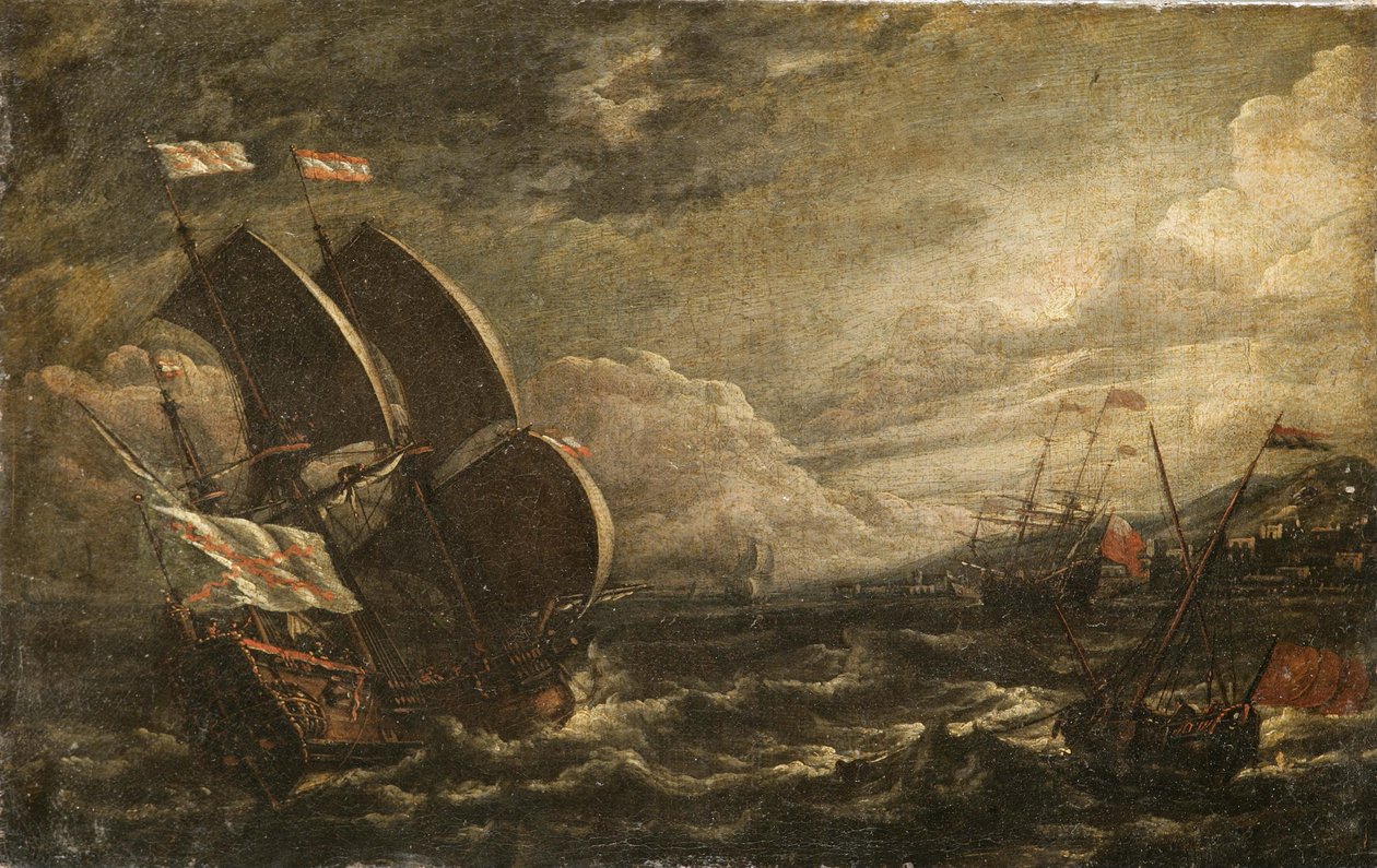 Ein Sturm auf See von Lorenzo a Castro
