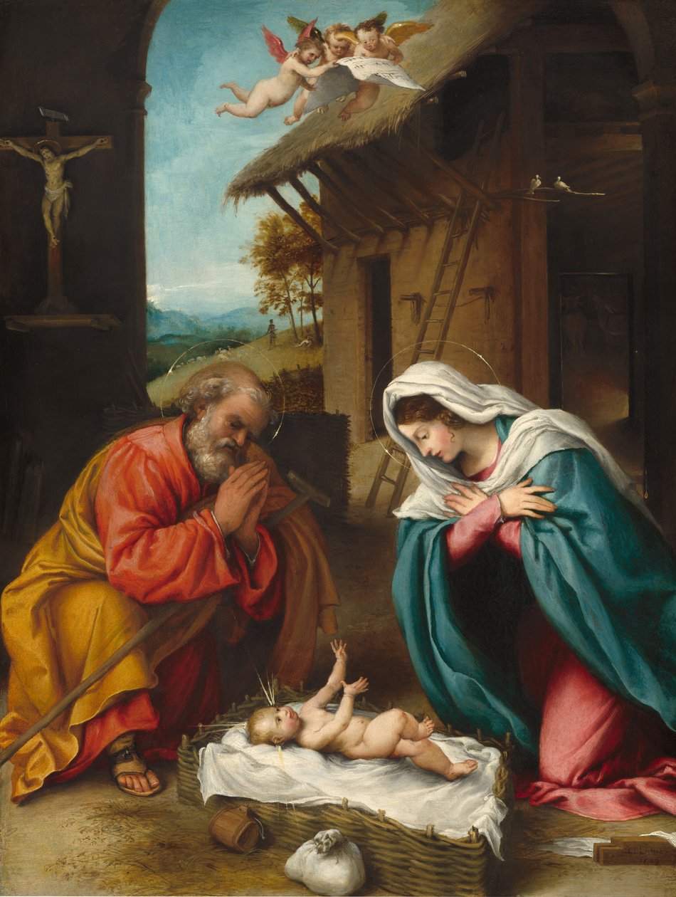 Die Geburt Christi, 1523 von Lorenzo Lotto