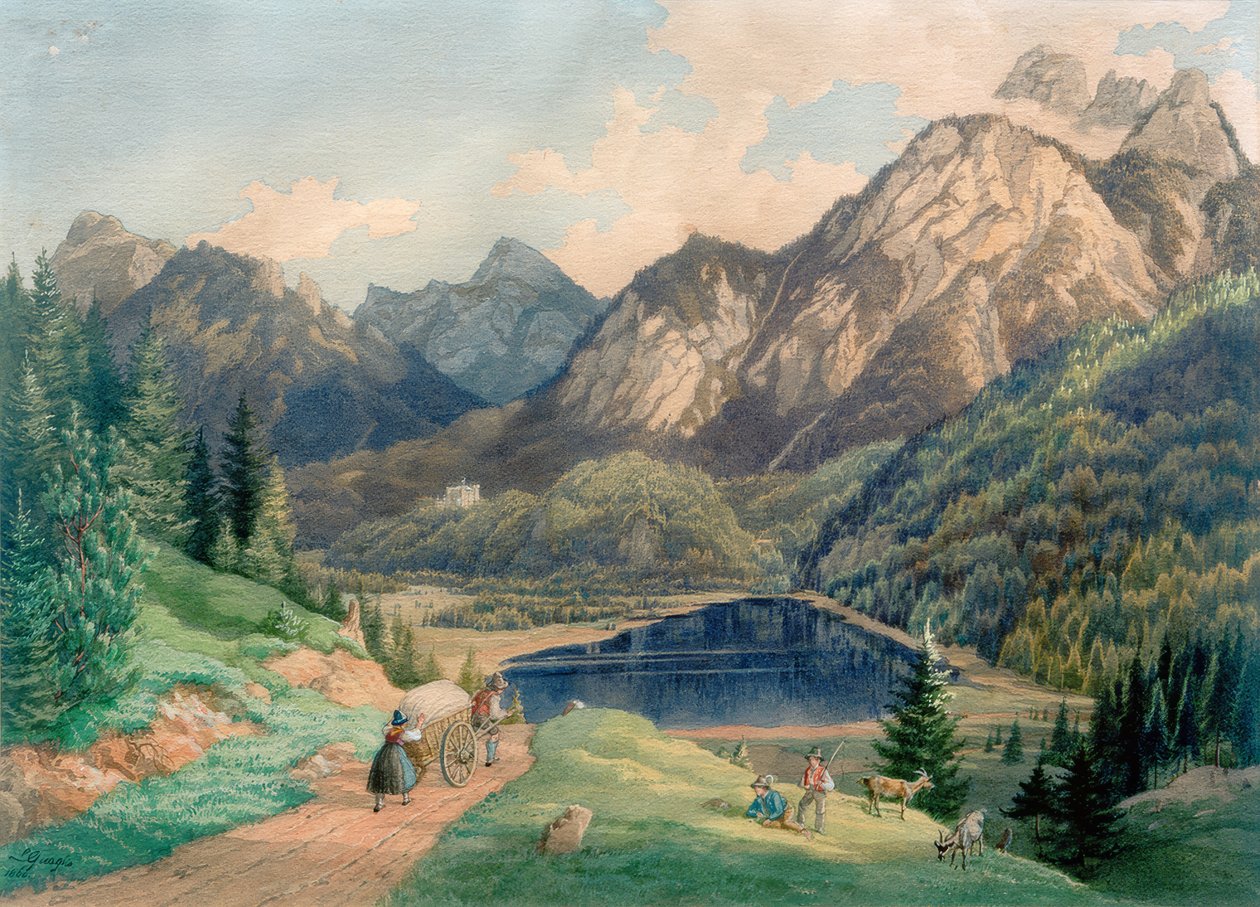 Schwansee bei Füssen von Lorenzo Quaglio