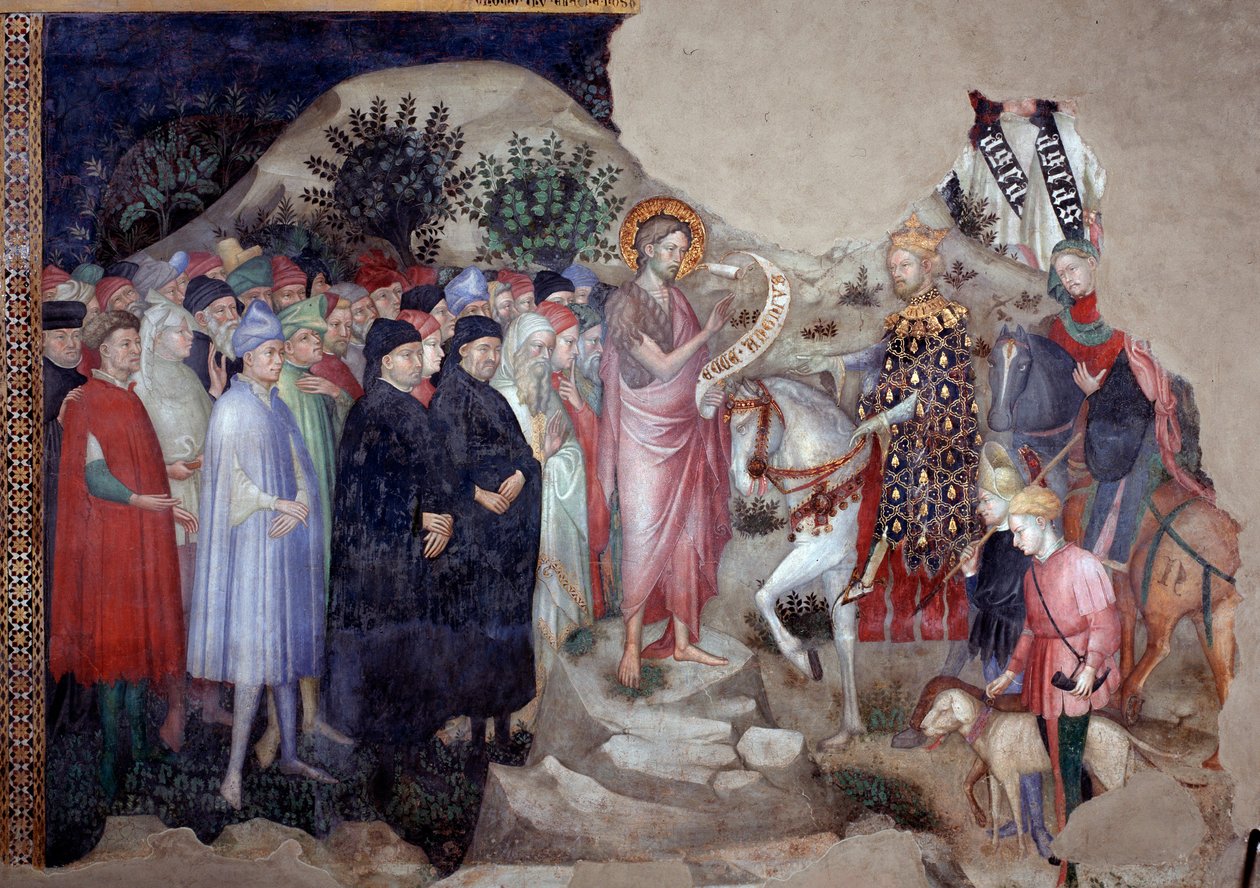 Johannes der Täufer predigt von Lorenzo Salimbeni
