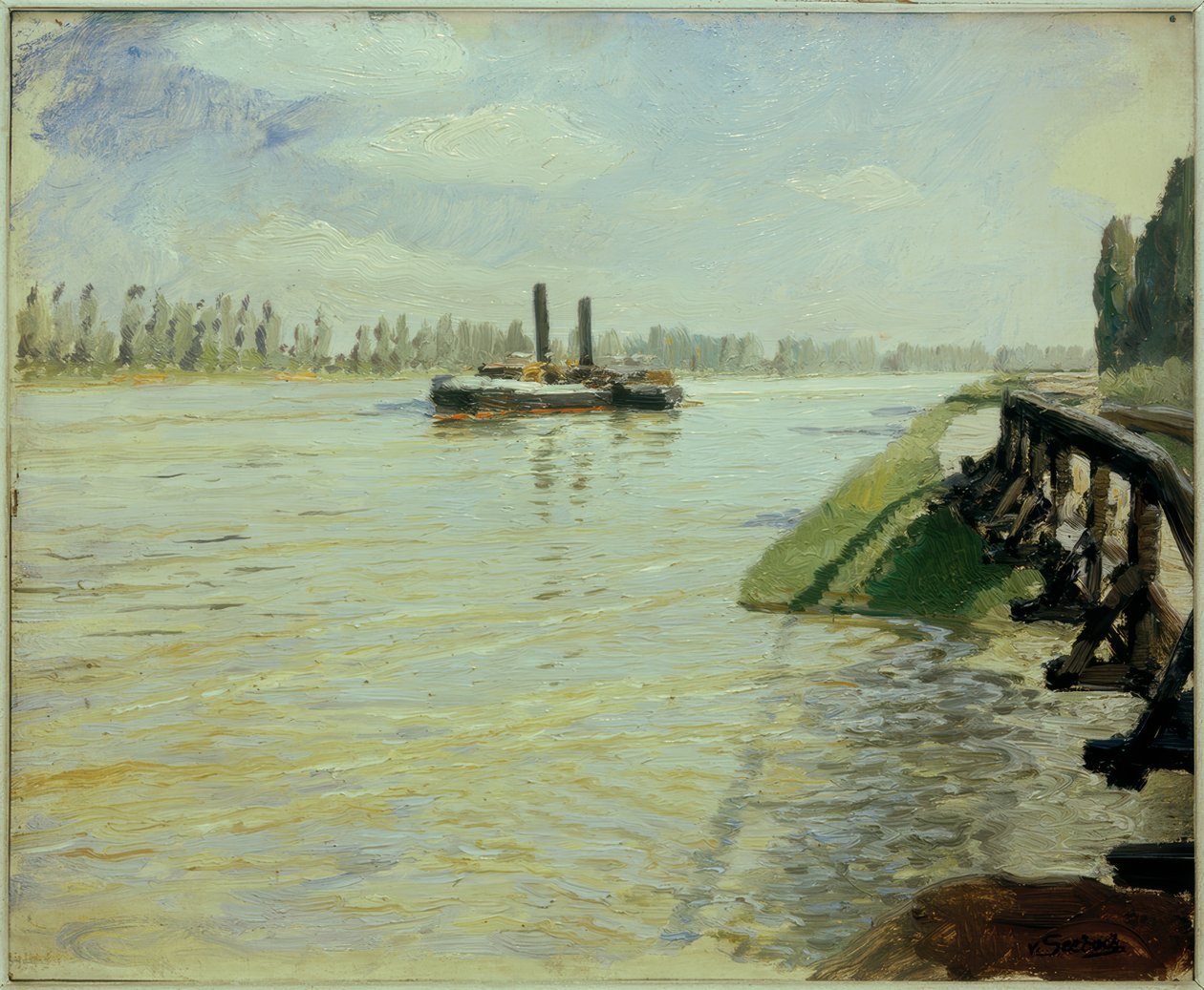 Rheindampfer bei Kehl von Lothar von Seebach