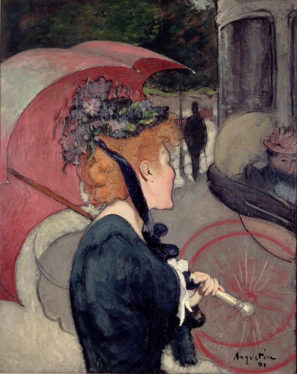 Frau mit einem Regenschirm, oder Der Spaziergang, 1891 von Louis Anquetin
