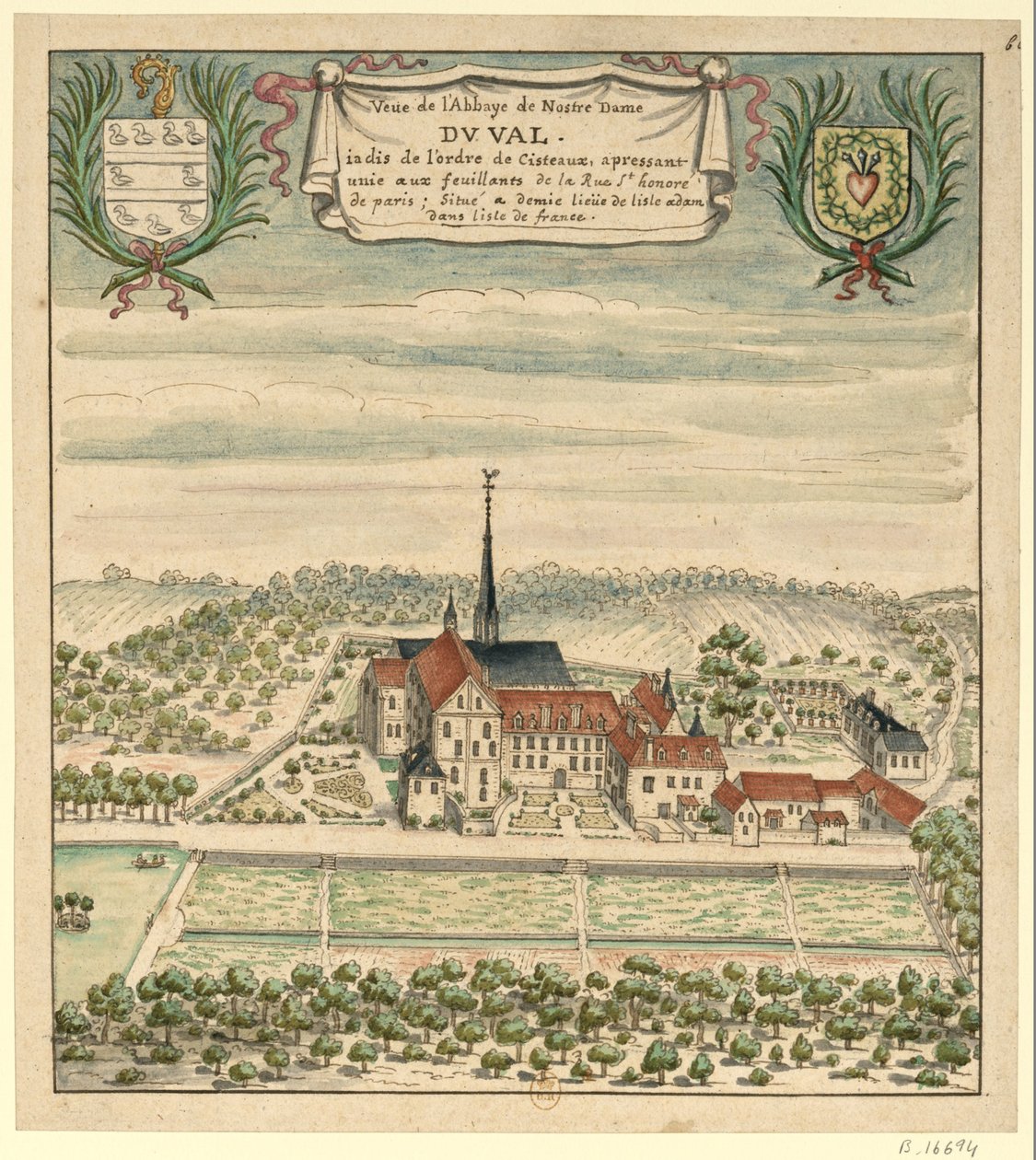 Die Abtei Notre-Dame du Val zu Beginn des 18. Jahrhunderts (Val-d