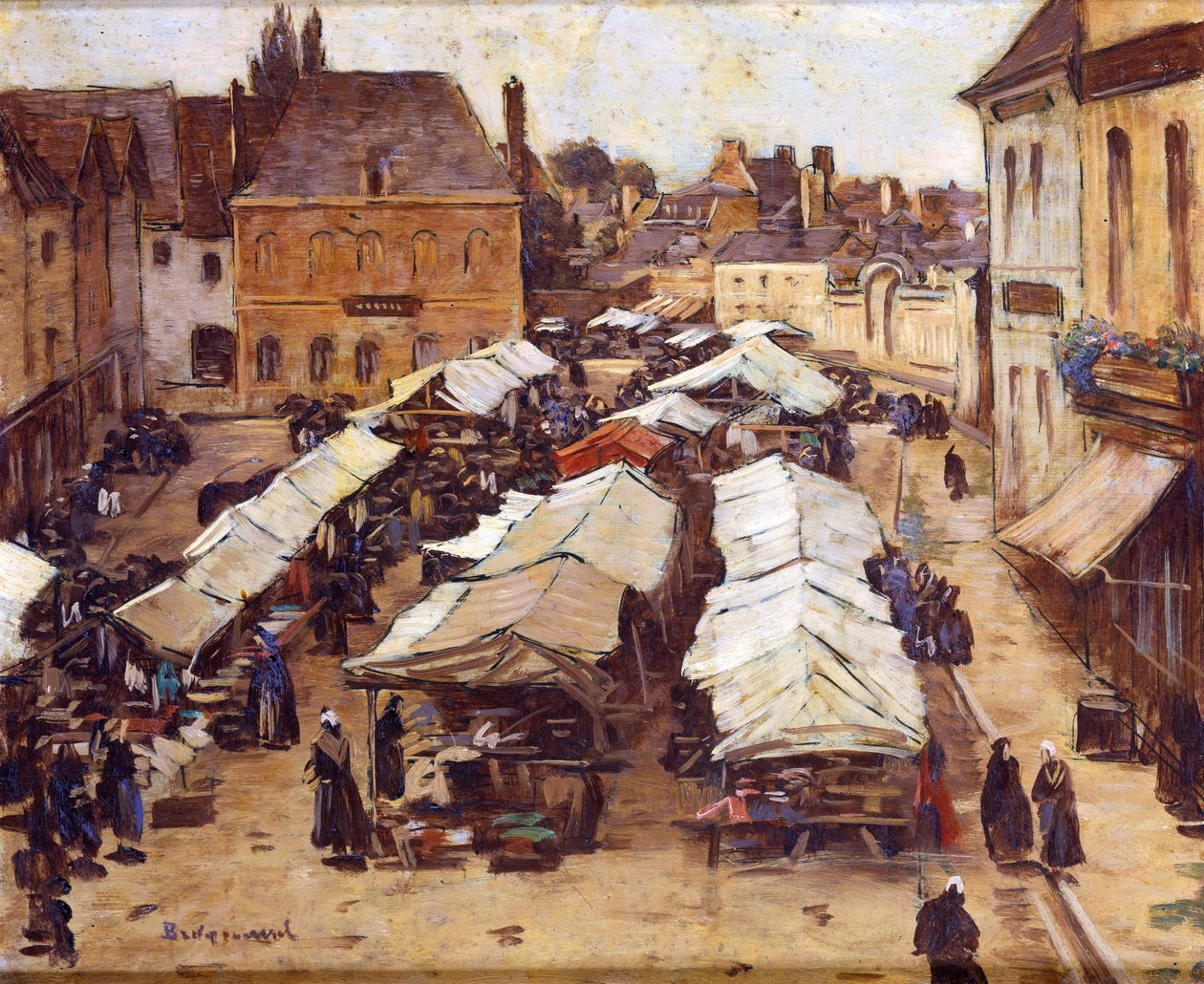 Der Marktplatz in Abbeville von Louis Braquaval