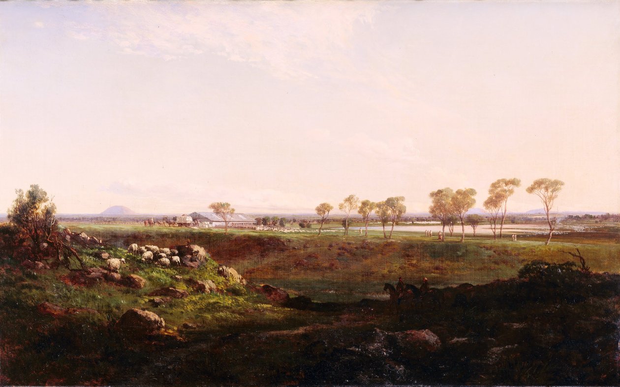 Mount Fyans Wollschuppen von Louis Buvelot