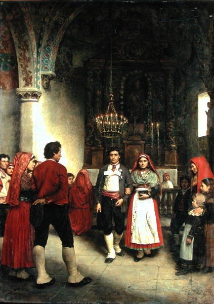 Eine Hochzeit in Laruns, 1881 von Louis Capdevielle