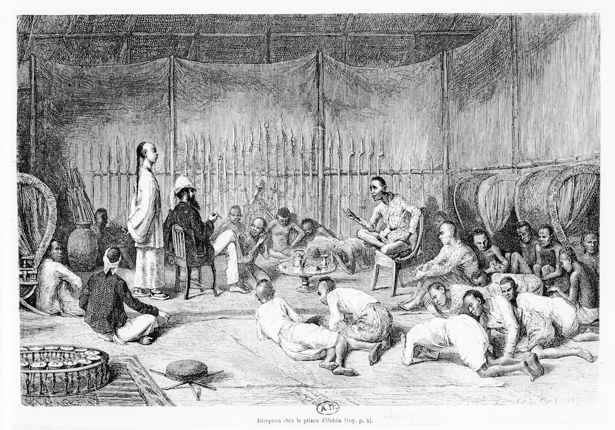 Empfang durch den Prinzen von Oubon, Laos, 1877 von Louis Delaporte