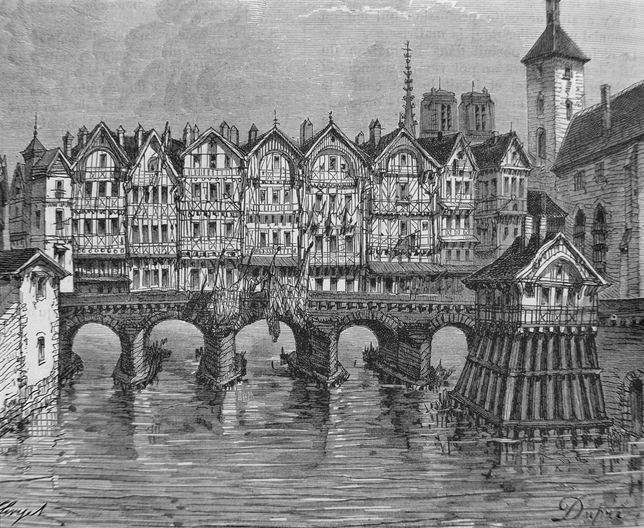 Ansicht der alten Pont-au-Change von Louis Dupré