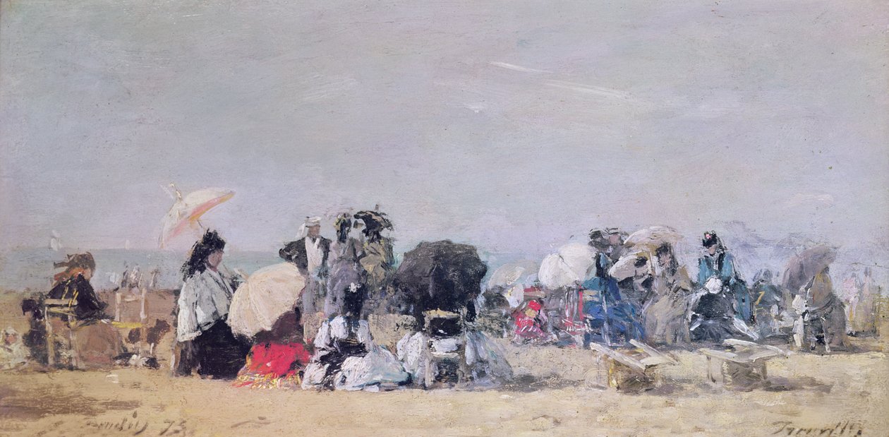 Strandszene, Trouville, 1873 von Eugene Louis Boudin