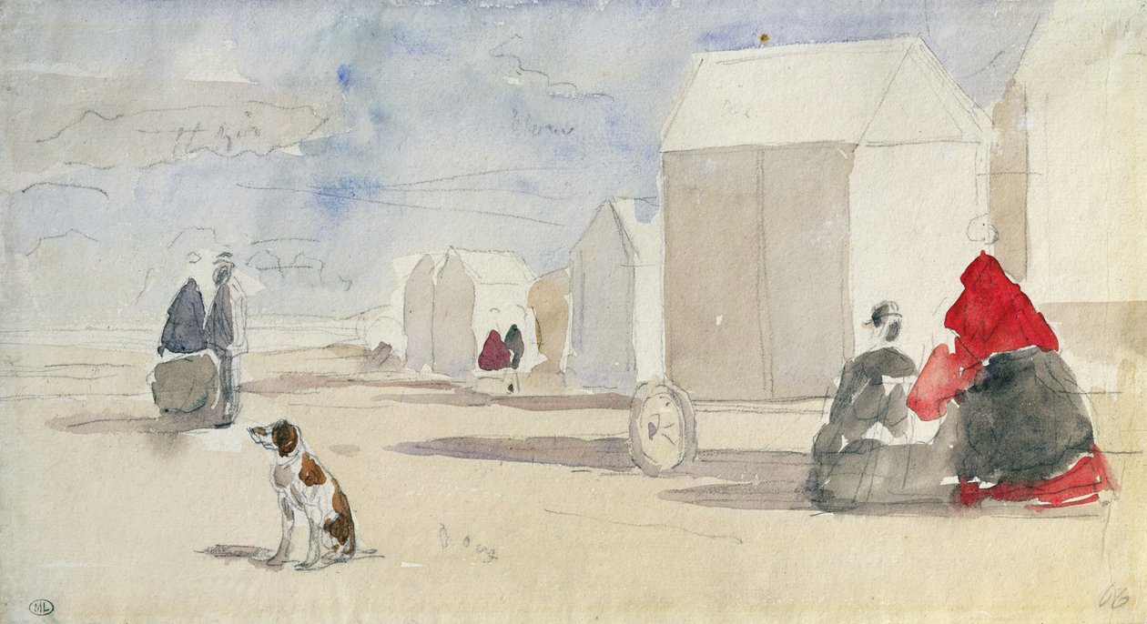 Bei den Badehäusern, 1866 von Eugene Louis Boudin
