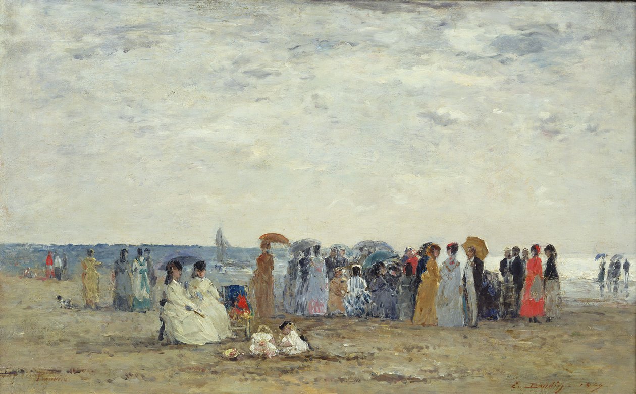 Schwimmer am Strand von Trouville, 1869 von Eugene Louis Boudin