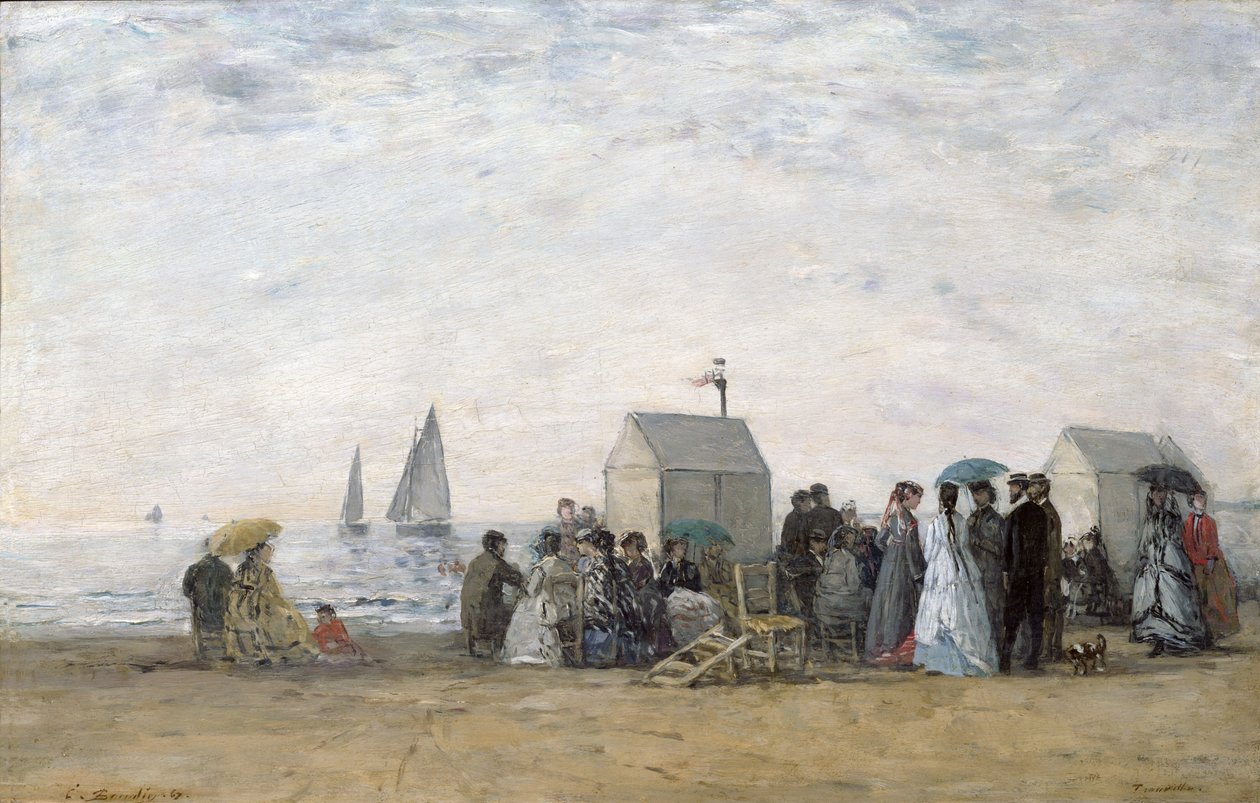 Der Strand von Trouville, 1867 von Eugene Louis Boudin