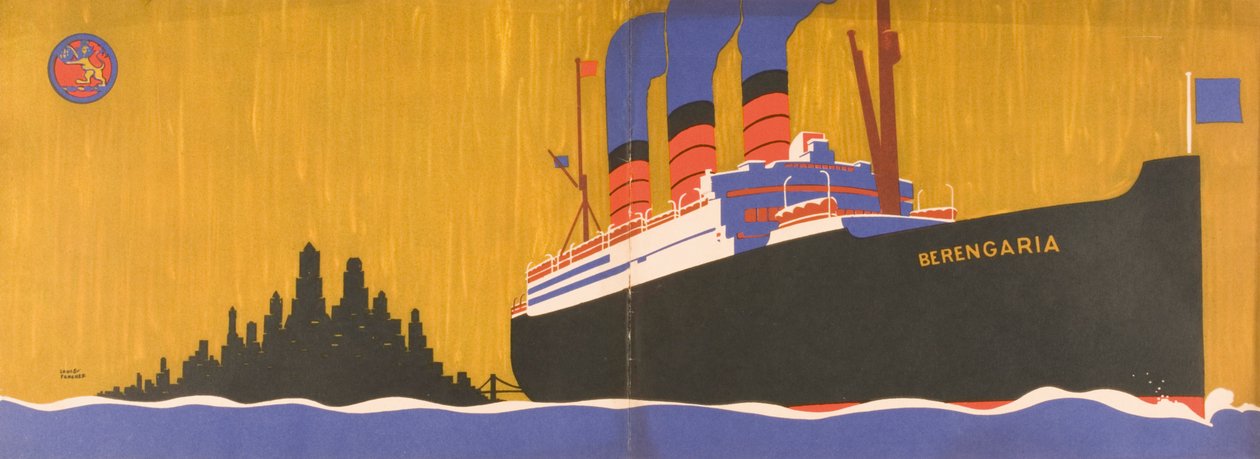 Cunard Line Werbebroschüre für Berengaria, ca. 1930 von Louis Fancher