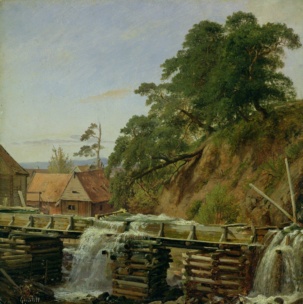 Eine Wassermühle in Christiania von Louis Gurlitt